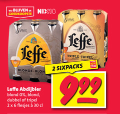  leffe speciaalbieren 2 6 10 30 99 nix18 blonde abdijbier blond dubbel tripel triple sixpacks 