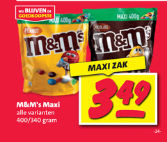  m en ms chocolade chocoladepindas peanut maxi 400 zak 