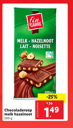  chocolade 10 16 200 carree melk hazelnoot lait noisette chocoladereep carre fairtrade 