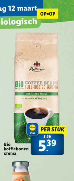  bellarom koffiebonen 12 100 biologisch bio coffee beans full aroma organic arabica strength crema stuk 5.99 