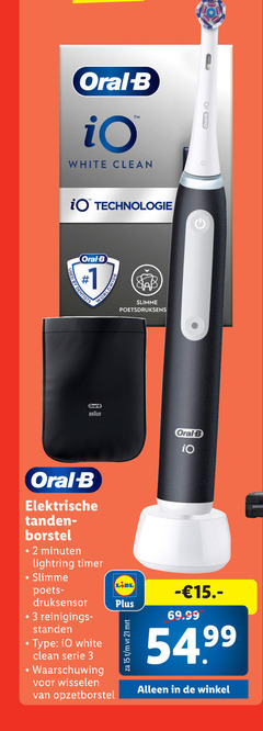  braun oral-b electrische tandenborstel 2 3 15 oral b white clean technologie by poetsdruksensor elektrische tanden borstel minuten timer druksensor reinigings standen serie waarschuwing wisselen opzetborstel 