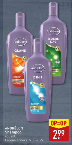  andrelon shampoo 1 2 450 glans dag der xl formaat haartype honing 00 meloen aloe vera ml ergens 