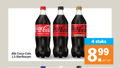  coca-cola cola 4 coca literflessen original taste zero sugar refreshing calories caffeine stuks 