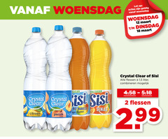  sisi crystal clear fruitdrank frisdrank 2 12 18 woensdag let koolzuur sugar citroen zero bubbles perzik congo flavour sinas flessen 1 5 liter combineren 