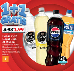  7-up rivella royal club pepsi cola frisdrank 1 2 flessen liter varieeren original taste licht sprankelend sds suiker tonic class roya bitter lemon zero sugar schone buurt 