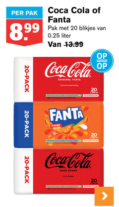  fanta coca-cola frisdrank cola 4 20 96 99 250 pak coca blikjes pack 0.25 liter original taste refreshing this wrap recycled plastic and ml help recycle orange less sugar vruchten sap zero calories 