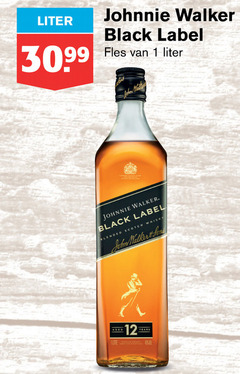  johnnie walker whisky 1 12 black label liter fles john walkers blended scotch aged years bottled scotland 