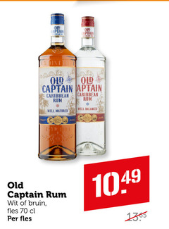  old captain rum caribbean well matured balanced wit bruin fles 