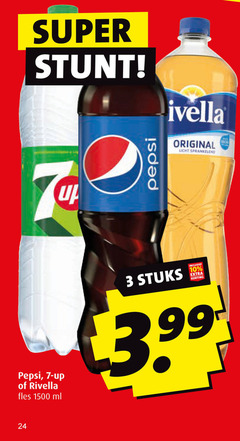  rivella 7-up pepsi cola frisdrank 3 7 10 24 1500 super original licht sprankelend up fles ml stuks 