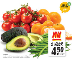  sperziebonen avocado trostomaten mandarijnen 1 2 7 400 500 mix kilo cocktail stuks verpakt vers 