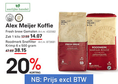  alex meijer koffie 1 6 20 500 eerlijke fresh brew gemalen zak kilo roodmerk snelfilter krimp co. quality excellent automaten koffer mcafee pour distributeur rouge snelfiltermaling cafe moulu medium 