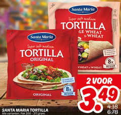  santa maria tortilla 2 200 super soft medium le wheat fsc original 8x pak added sugar preservatives source fibre 