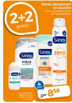  sanex douchegel deodorant 2 4 50 douche grootformaten multipakken men sensitive came zero deoroller control ml expert skin health nourishing 