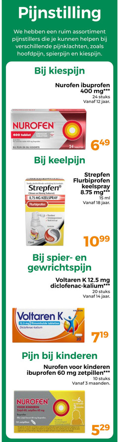  3 10 12 14 15 18 20 24 60 400 assortiment pijnstillers hoofdpijn spierpijn kiespijn nurofen ibuprofen mg stuks jaar tablet koorts keelpijn strepfen citroen honing keelspray flurbiprofen ml 15ml spier gewrichtspijn voltaren diclofenac kalium filmomhulde tabletten pijn kinderen zetpillen maanden 