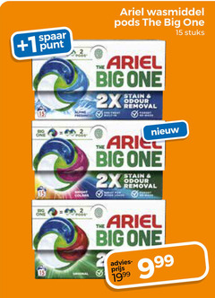  ariel wasmiddel 15 1 spaar one punt big 2x stain odour removal stuks 