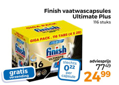  finish vaatwasmiddel 4 16 vaatwascapsules ultimate giga pack tabs verzending capsule stuks 