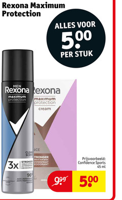  rexona deodorant 45 96 500 protection stuk men cream 3x clean scent basic anti anti-perspirant transpirant tested confidence sports ml 