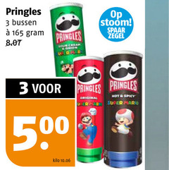  pringles chips 3 bussen sour cream onion 50 kilo stoom spaar zegel original spicy super mario 