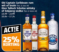  wodka rum whisky 25 700 1000 old captain caribbean wit bruin fles ml talloch schotse esbjaerg vodka ge well liter v.a. 