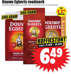  douwe egberts koffiebonen koffiepads koffie 1 2 3 4 5 6 500 roodmerk snelfiltermaling bonen pads pak zak stuks meester brander ouwe joure aroma evenwichtig r 