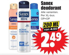  sanex deodorant 200 dermo sensitive anti irritation xl bus men active formula control it odour alcohol ml 