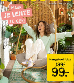  lente wonen tafelen food zwart bruin beige rugkussen hangstoel ibiza 