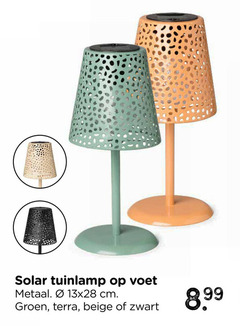  solar tuinlamp voet metaal cm groen terra beige zwart 