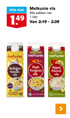  melkunie vla 1 pak pakken liter bolletje vanille rum rozijnen dop gemaakt natuurlijke materialen appel bolletjes kaneel crunchy knapperige chocoladebolletjes cacao zachte stukjes 