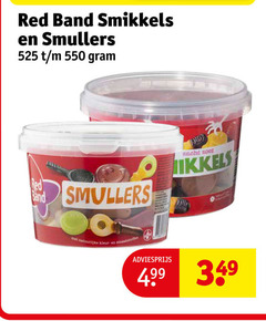  red band snoep drop smikkels smullers and zacht zoet natuurlijke kleur 