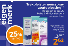  15 25 merk trekpleister neusspray zoutoplossing zeezout baby kind calendula menthol neus spray ml 
