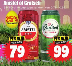  grolsch amstel blikjes bier 25 50 99 1870 blik varieeren vakmanschap meester paaskorting oor premium pilsner verfrissend 