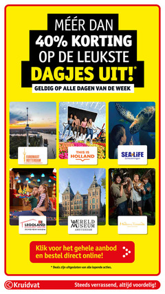  40 dagjes dagen week experience this holland sea life lego legoland discovery centre scheveningen wereld museum amsterdam klik aanbod online deals lopende kruidvat base madame tussauds verrassend 