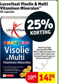  22 25 33 60 500 lucovitaal visolie multi vitaminen mineralen capsules mg fe hart vit ondersteunt energieniveau zink weerstand dosering gezichtsvermogen hersenfunctie 