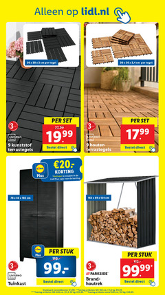  2 3 9 30 46 50 240 lidl.nl cm tegel jaar livarno home kunststof terrastegels houten garant tuinkast activeer coupon 4 stuk parkside brand verzendkosten 99 toeslag artikelen 31 5 