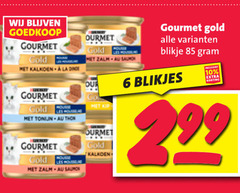  gourmet kattenvoer 6 10 99 cold kalkoen land gold zalm salmon saumon co kip blikje blikjes 2 