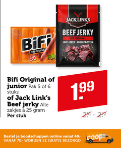  bifi bierworstjes 5 6 25 40 100 smoke original 5x jack snacks beef high protein junior pak stuks zakjes stuk online 
