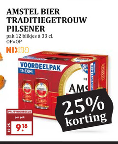  amstel blikjes bier 12 25 33 traditiegetrouw pilsener pak nix18 330ml 